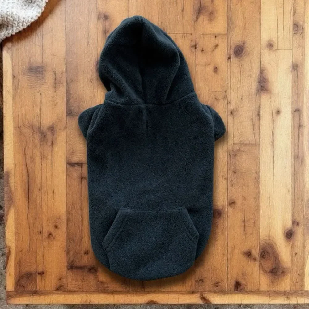 Dog Hoodie Sweater Charcoal Gray Fleece Sz S